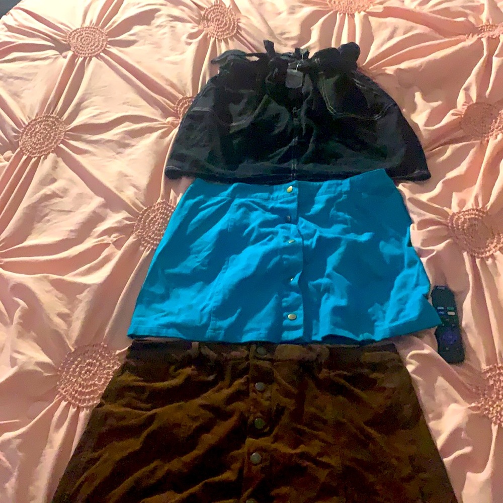 3 button down mini skirts (worn once)